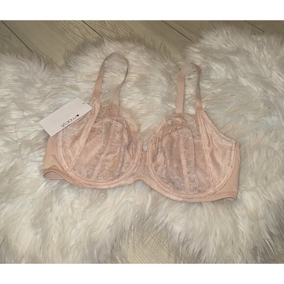 Natori Other - Natori 746211 Statement Floral Lace Sheer Full Figure Bra UW Womens 36D Pink New